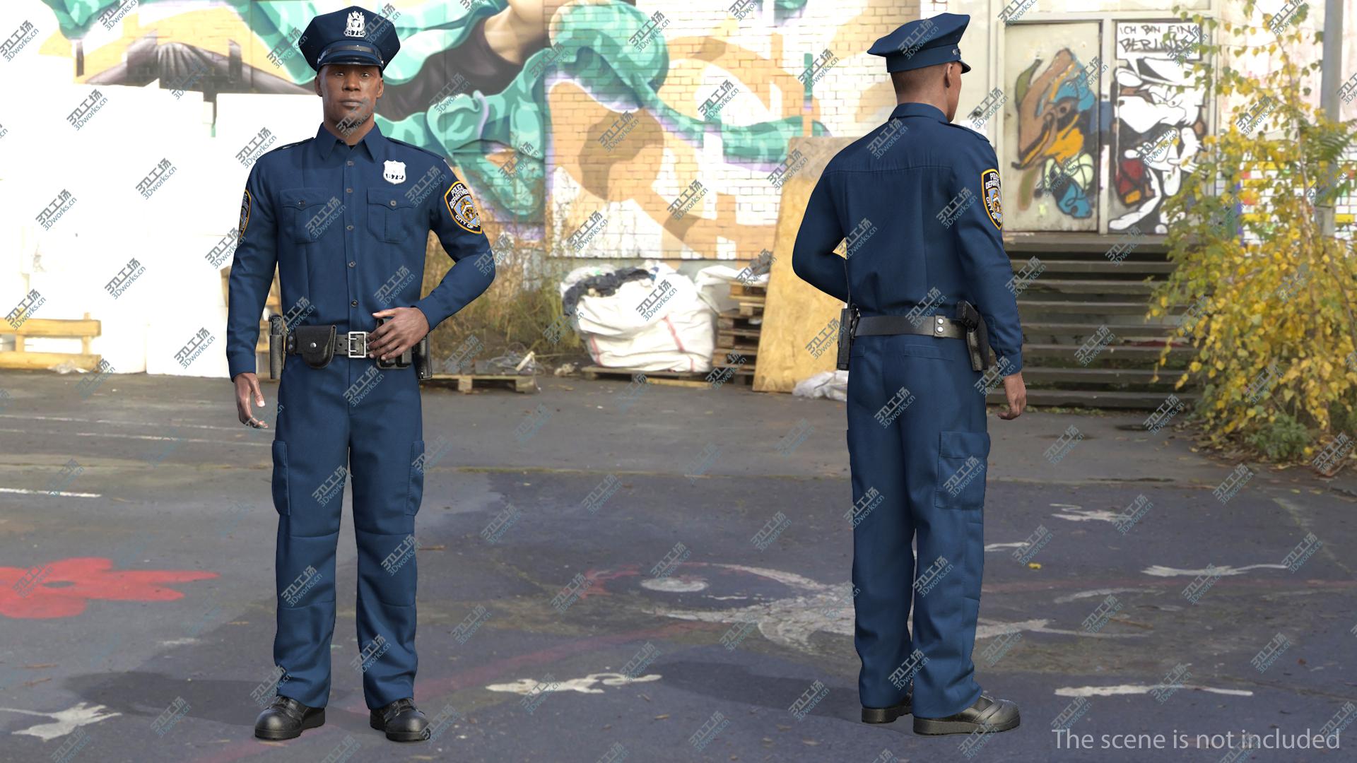 images/goods_img/20210319/African American NYPD Police Officer Standing Pose Fur 3D model/2.jpg